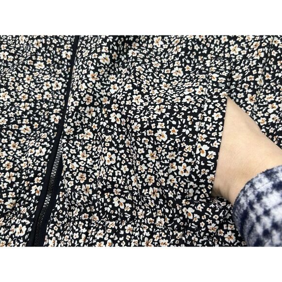 Summersalt The On-The-Go Zip-Up Jacket Women's Small Black White Floral Print - Picture 6 of 16